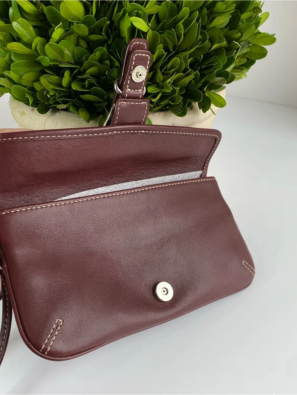 Coach Oxblood Hamilton Clutch Wristlet Wallet